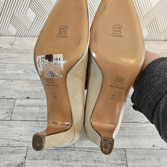 BRUNO MAGLI Embroidered Fabric Pumps Heels Made in Italy Cream 10 B - Picture 8 of 13
